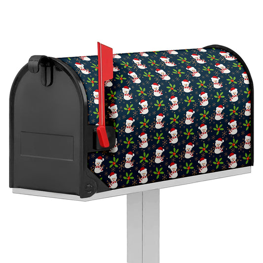 Santa Snowman Pattern Print Mailbox Cover