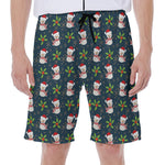 Santa Snowman Pattern Print Men's Beach Shorts