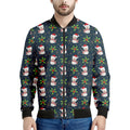 Santa Snowman Pattern Print Men's Bomber Jacket
