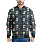 Santa Snowman Pattern Print Men's Bomber Jacket