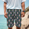 Santa Snowman Pattern Print Men's Cargo Shorts