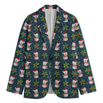Santa Snowman Pattern Print Men's Cotton Blazer