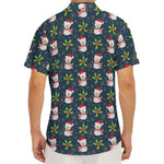 Santa Snowman Pattern Print Men's Deep V-Neck Shirt