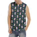 Santa Snowman Pattern Print Men's Fitness Tank Top