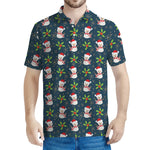 Santa Snowman Pattern Print Men's Polo Shirt