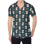 Santa Snowman Pattern Print Men's Shirt