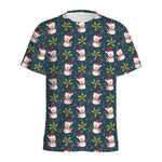 Santa Snowman Pattern Print Men's Sports T-Shirt