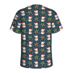 Santa Snowman Pattern Print Men's Sports T-Shirt