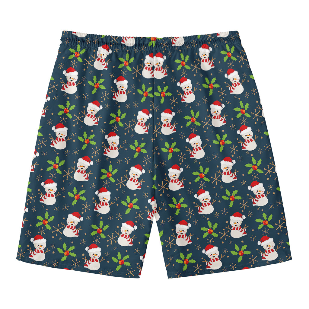 Santa Snowman Pattern Print Men's Swim Trunks