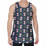 Santa Snowman Pattern Print Men's Velvet Tank Top