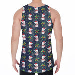 Santa Snowman Pattern Print Men's Velvet Tank Top
