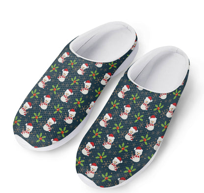 Santa Snowman Pattern Print Mesh Casual Shoes