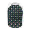 Santa Snowman Pattern Print Mesh Laundry Hamper