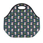 Santa Snowman Pattern Print Neoprene Lunch Bag
