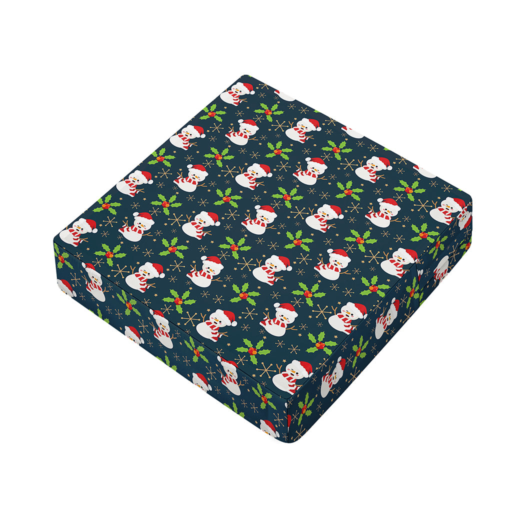Santa Snowman Pattern Print Outdoor Seat Cushion Cover