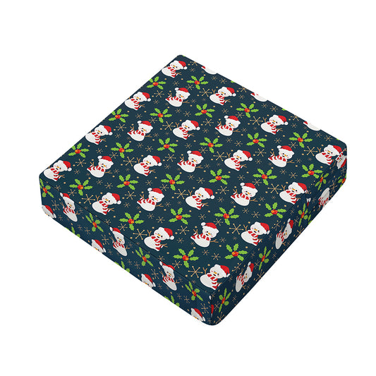 Santa Snowman Pattern Print Outdoor Seat Cushion Cover