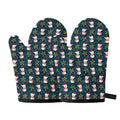 Santa Snowman Pattern Print Oven Mitts