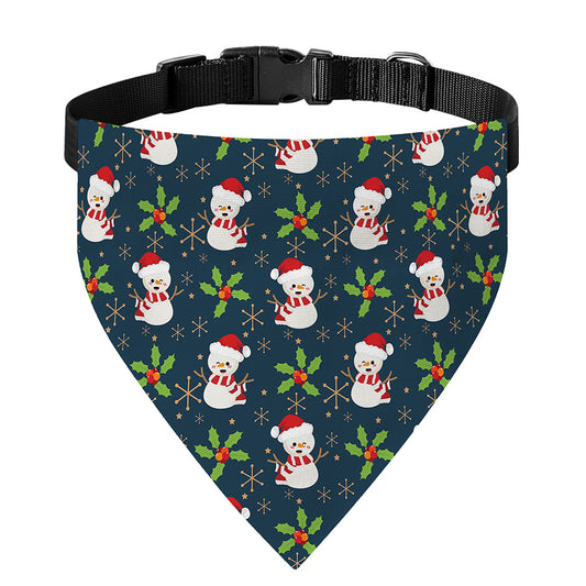 Santa Snowman Pattern Print Over The Collar Dog Bandana