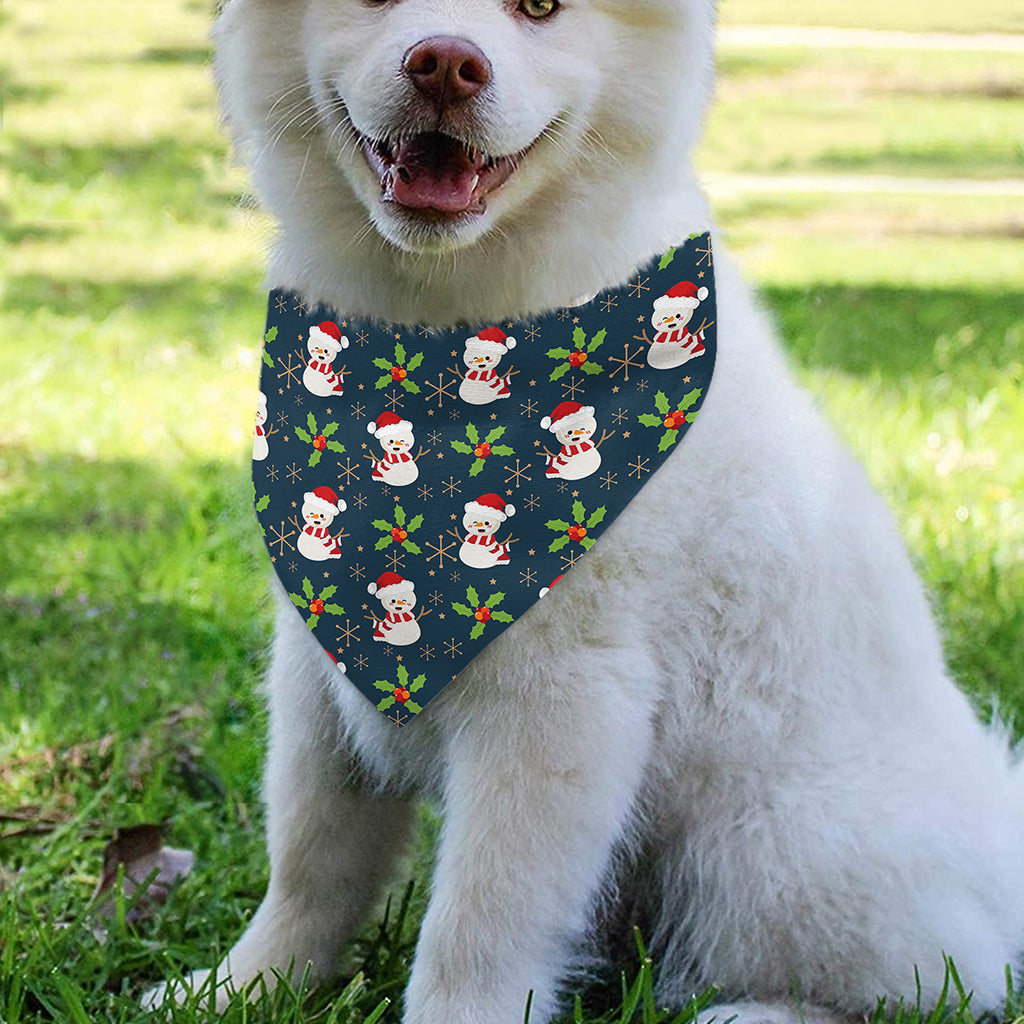 Santa Snowman Pattern Print Over The Collar Dog Bandana