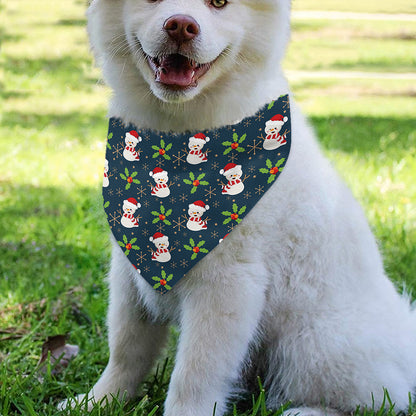 Santa Snowman Pattern Print Over The Collar Dog Bandana