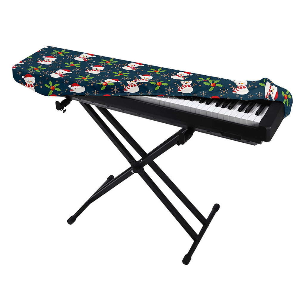 Santa Snowman Pattern Print Piano Keyboard Cover