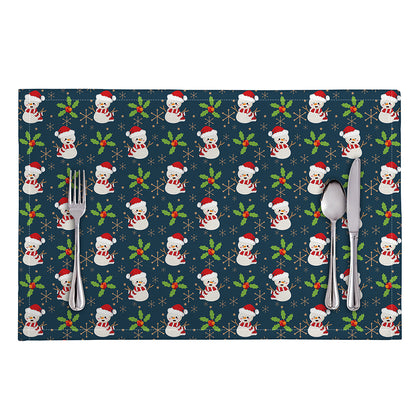 Santa Snowman Pattern Print Placemat
