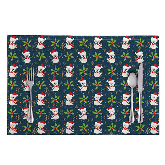 Santa Snowman Pattern Print Placemat