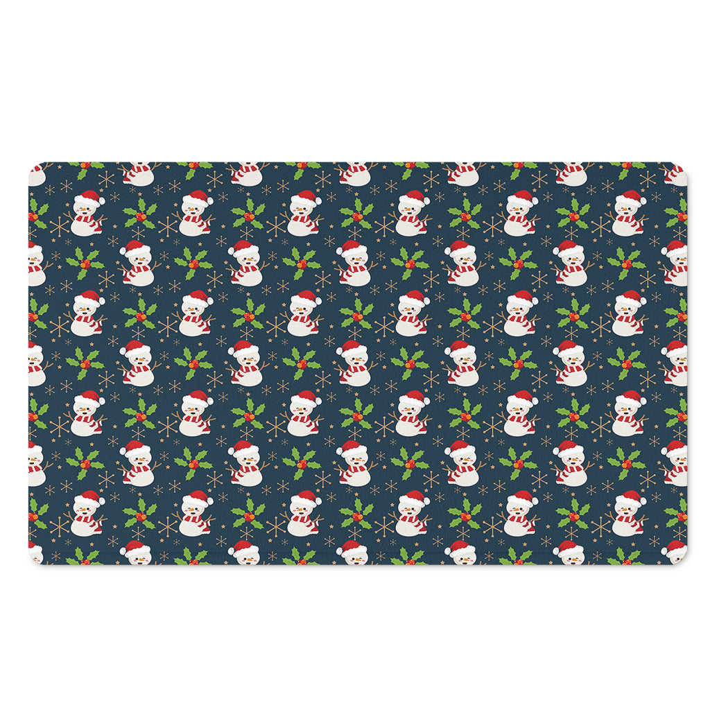 Santa Snowman Pattern Print Polyester Doormat