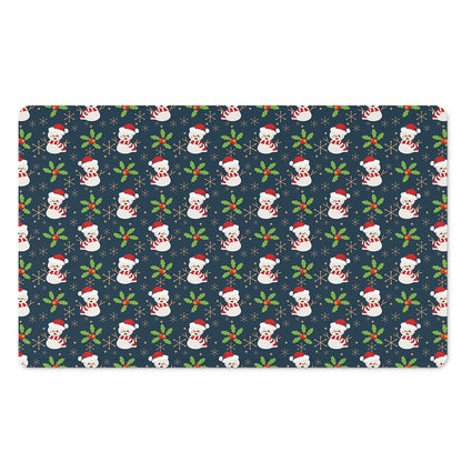 Santa Snowman Pattern Print Polyester Doormat