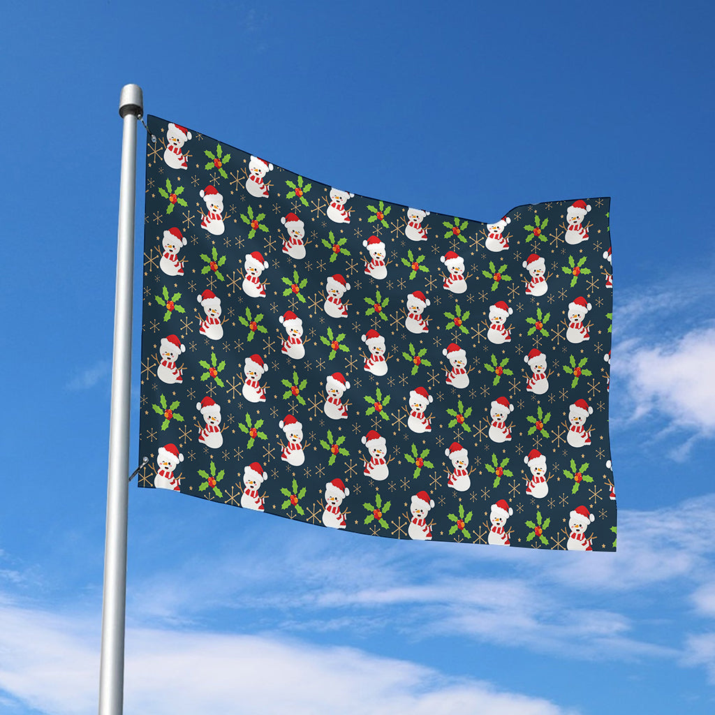 Santa Snowman Pattern Print Polyester Flag