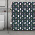 Santa Snowman Pattern Print Polyester Shower Curtain