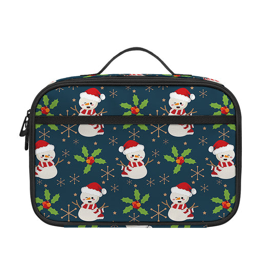 Santa Snowman Pattern Print Portable Lunch Bag