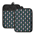 Santa Snowman Pattern Print Pot Holders With Pocket