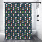 Santa Snowman Pattern Print Premium Shower Curtain