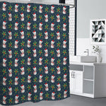 Santa Snowman Pattern Print Premium Shower Curtain