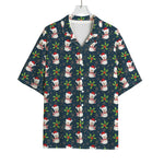 Santa Snowman Pattern Print Rayon Hawaiian Shirt