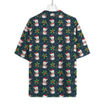 Santa Snowman Pattern Print Rayon Hawaiian Shirt