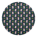 Santa Snowman Pattern Print Round Blanket