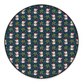 Santa Snowman Pattern Print Round Floor Mat