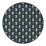 Santa Snowman Pattern Print Round Floor Mat