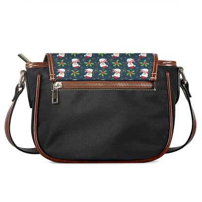 Santa Snowman Pattern Print Saddle Bag