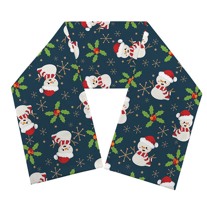 Santa Snowman Pattern Print Scarf