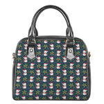 Santa Snowman Pattern Print Shoulder Handbag