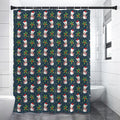 Santa Snowman Pattern Print Shower Curtain