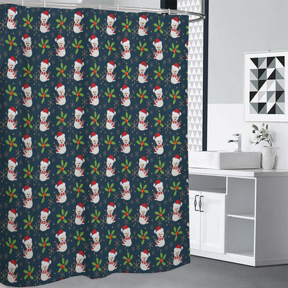 Santa Snowman Pattern Print Shower Curtain