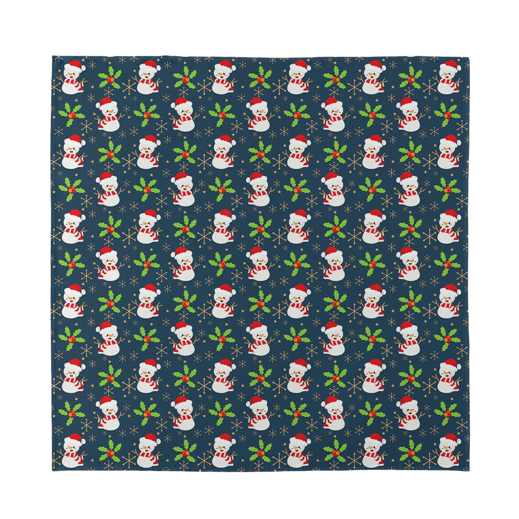 Santa Snowman Pattern Print Silk Bandana