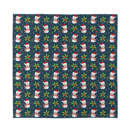 Santa Snowman Pattern Print Silk Bandana