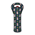 Santa Snowman Pattern Print Single Neoprene Wine Tote