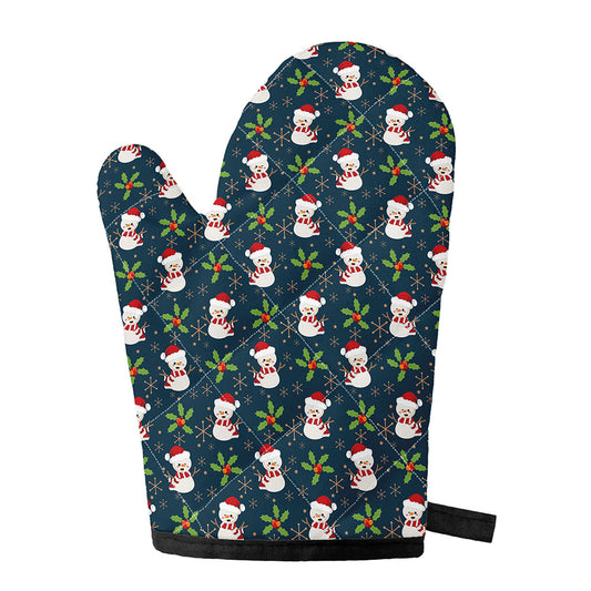 Santa Snowman Pattern Print Single Oven Mitt