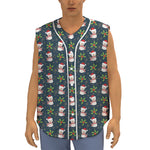 Santa Snowman Pattern Print Sleeveless Baseball Jersey